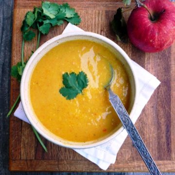 Curried Red Lentil Apple Soup