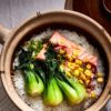 food & wine march 2020 clay pot cooking chinese sand pot: ginger crispy rice with salmon (bao zai fin)