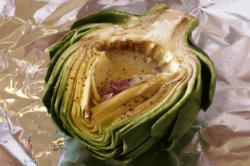 grilled artichoke with butter and garlic herbs dads that cook