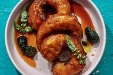 picarones with fig chancaca syrup