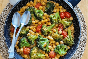 chickpea and broccoli skillet