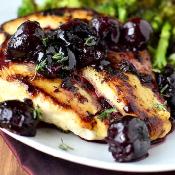 Chicken With Cherry Wine Pan Sauce