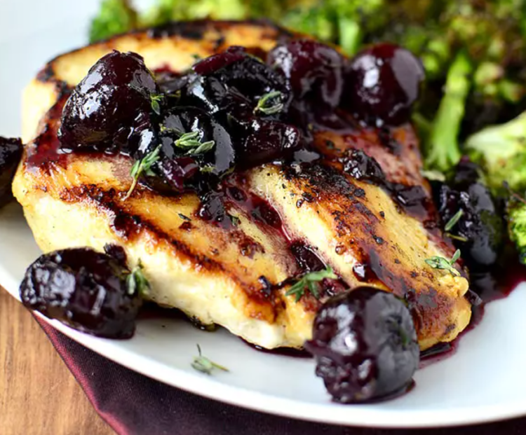 Chicken With Cherry Wine Pan Sauce